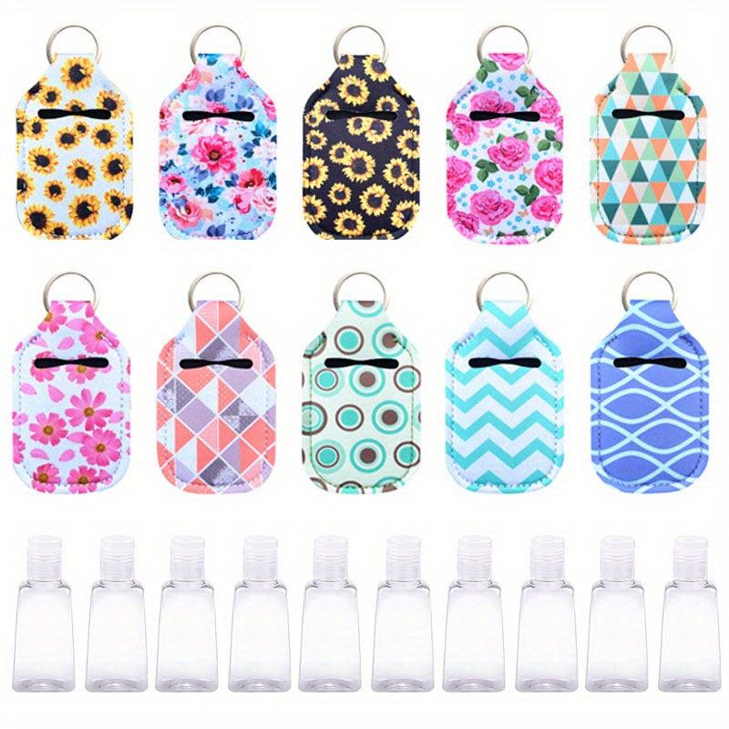 20pcs Hand Sanitizer Holder Keychain Set with Refillable Bottles