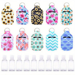 20pcs Hand Sanitizer Holder Keychain Set with Refillable Bottles