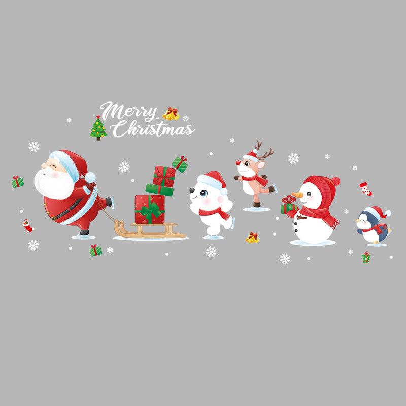 Christmas Sticker Vinyl PVC Wall Poster Santa's Glass Door Window