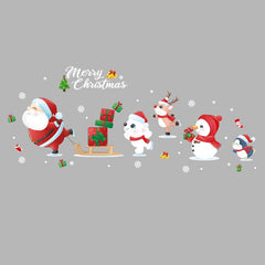 Christmas Sticker Vinyl PVC Wall Poster Santa's Glass Door Window