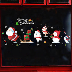 Christmas Sticker Vinyl PVC Wall Poster Santa's Glass Door Window