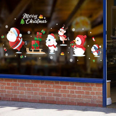 Christmas Sticker Vinyl PVC Wall Poster Santa's Glass Door Window