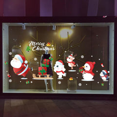 Christmas Sticker Vinyl PVC Wall Poster Santa's Glass Door Window