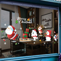 Christmas Sticker Vinyl PVC Wall Poster Santa's Glass Door Window