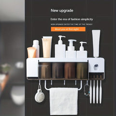 Wall Mounted Toothbrush Holder Automatic Dispenser Bathroom Storage Rack