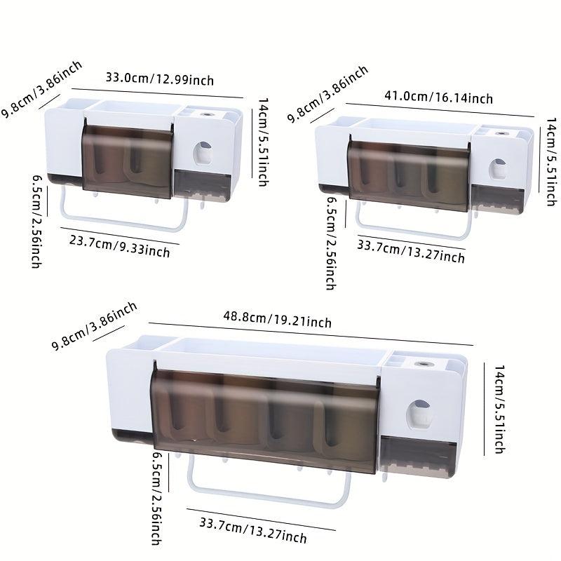 Wall Mounted Toothbrush Holder Automatic Dispenser Bathroom Storage Rack