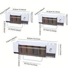 Wall Mounted Toothbrush Holder Automatic Dispenser Bathroom Storage Rack