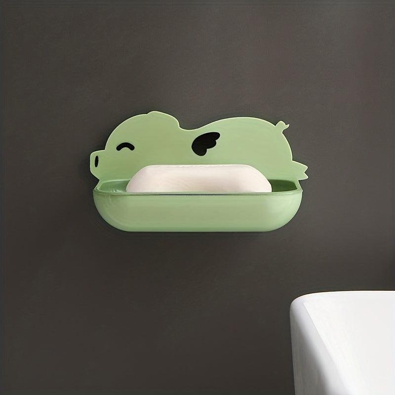 Creative Piggy Soap Box Double Layer Drain Box Cartoon Soap Box Punch Soap Stora