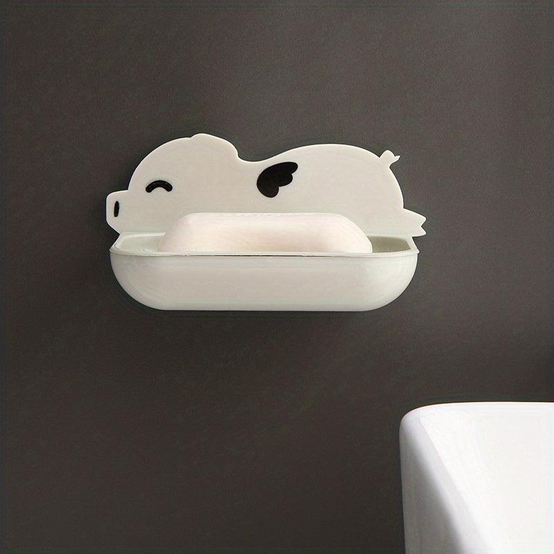 Creative Piggy Soap Box Double Layer Drain Box Cartoon Soap Box Punch Soap Stora