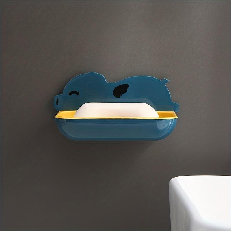 Creative Piggy Soap Box Double Layer Drain Box Cartoon Soap Box Punch Soap Stora