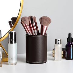 Faux Leather Makeup Brush Holder Stationery Storage Box