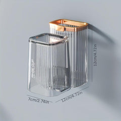 Wall Mounted Toothbrush Holder with Mouthwash Cup - Bathroom Accessory