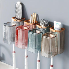 Wall Mounted Toothbrush Holder with Mouthwash Cup - Bathroom Accessory