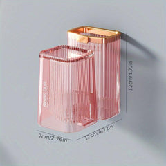 Wall Mounted Toothbrush Holder with Mouthwash Cup - Bathroom Accessory