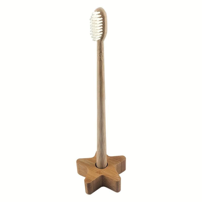 Bamboo Toothbrush Holder Single Stand Eco Friendly Stylish Bathroom Accessory