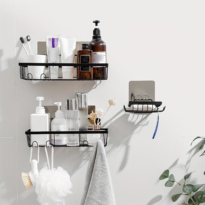 Wall Mounted Shower Caddy with Soap Holder Bathroom Shelves Basket