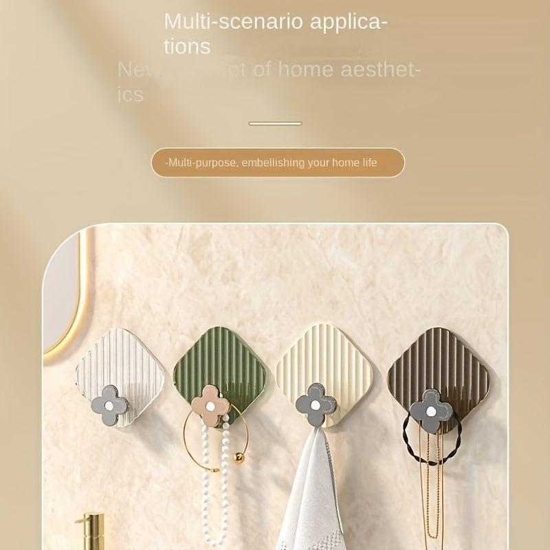1pc Punch Towel Hook Strong Adhesive Clothes Hanger Bedroom Wardrobe Hook
