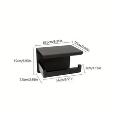 Stainless Steel Toilet Roll Holder with Shelf - Bathroom Tissue Dispenser