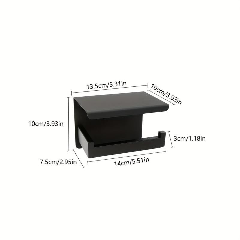 Stainless Steel Toilet Roll Holder with Shelf - Bathroom Tissue Dispenser