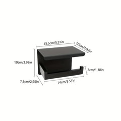 Stainless Steel Toilet Roll Holder with Shelf - Bathroom Tissue Dispenser