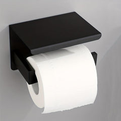 Stainless Steel Toilet Roll Holder with Shelf - Bathroom Tissue Dispenser