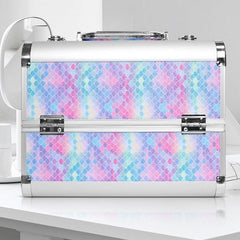 Professional Cosmetic Case Makeup Artist's Suitcase Aluminum Double Door Box
