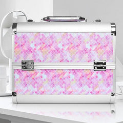 Professional Cosmetic Case Makeup Artist's Suitcase Aluminum Double Door Box
