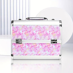 Professional Cosmetic Case Makeup Artist's Suitcase Aluminum Double Door Box