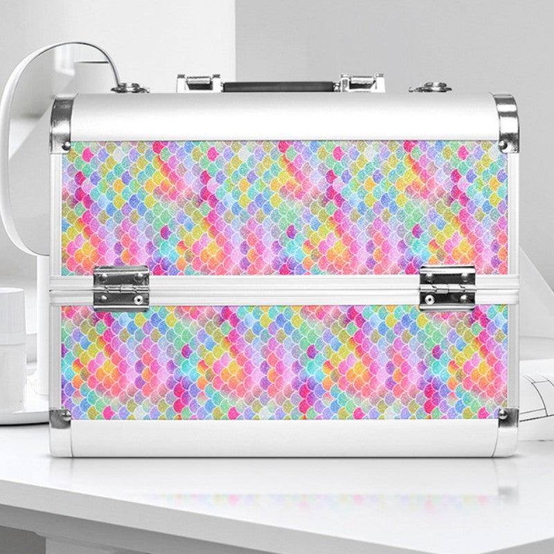 Professional Cosmetic Case Makeup Artist's Suitcase Aluminum Double Door Box