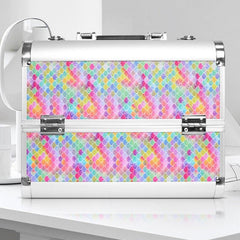 Professional Cosmetic Case Makeup Artist's Suitcase Aluminum Double Door Box