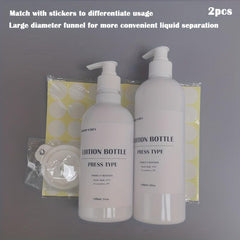 2pcs Plastic Sub Bottle Lotion Dispenser Refillable Empty Bottle for Shampoo Sho