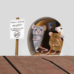 Realistic Mouse Hole Wall Stickers - Stairs Decor Vinyl Wallpaper
