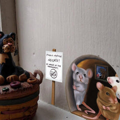 Realistic Mouse Hole Wall Stickers - Stairs Decor Vinyl Wallpaper