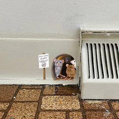 Realistic Mouse Hole Wall Stickers - Stairs Decor Vinyl Wallpaper