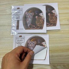 Realistic Mouse Hole Wall Stickers - Stairs Decor Vinyl Wallpaper