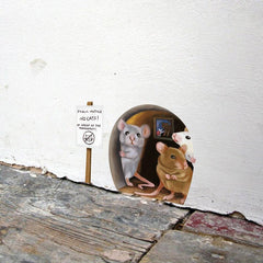 Realistic Mouse Hole Wall Stickers - Stairs Decor Vinyl Wallpaper