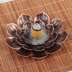 Lotus Buddha Incense Burner Metal Incense Holder for Home Office Hotel Teahouse