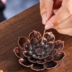 Lotus Buddha Incense Burner Metal Incense Holder for Home Office Hotel Teahouse