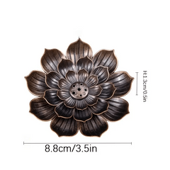 Lotus Buddha Incense Burner Metal Incense Holder for Home Office Hotel Teahouse