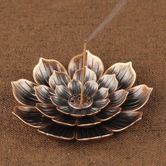 Lotus Buddha Incense Burner Metal Incense Holder for Home Office Hotel Teahouse
