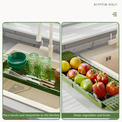 Clear Bathtub Tray Tub Shelf Organizer Soap Wine Phone Pad Rack Holder