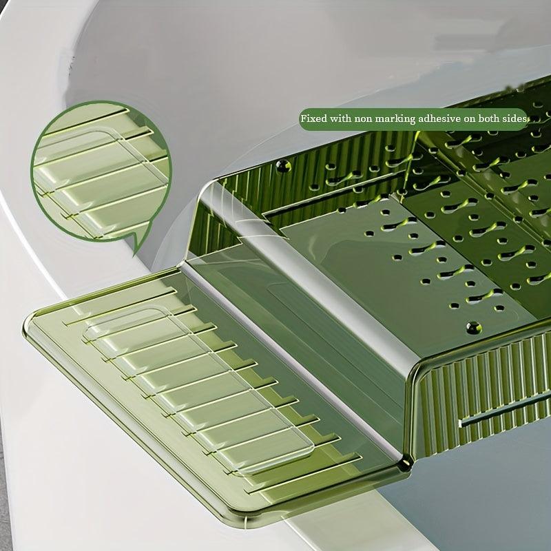 Clear Bathtub Tray Tub Shelf Organizer Soap Wine Phone Pad Rack Holder
