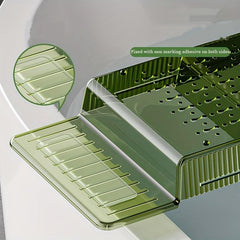 Clear Bathtub Tray Tub Shelf Organizer Soap Wine Phone Pad Rack Holder