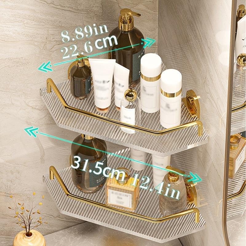 Acrylic Bathroom Triangle Shelf Wall Mounted Corner Storage Rack