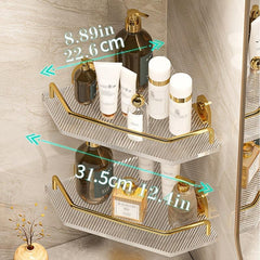 Acrylic Bathroom Triangle Shelf Wall Mounted Corner Storage Rack