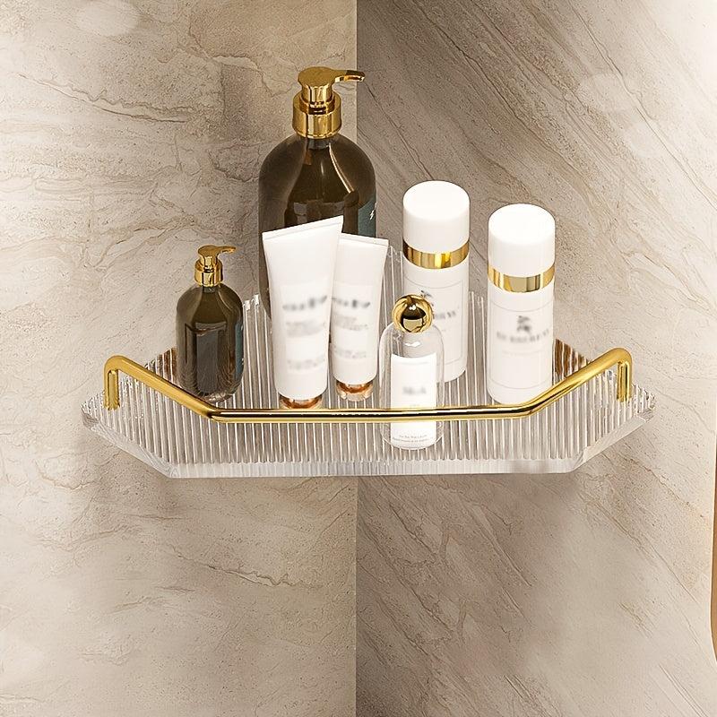 Acrylic Bathroom Triangle Shelf Wall Mounted Corner Storage Rack