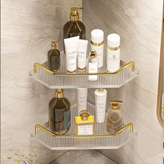 Acrylic Bathroom Triangle Shelf Wall Mounted Corner Storage Rack