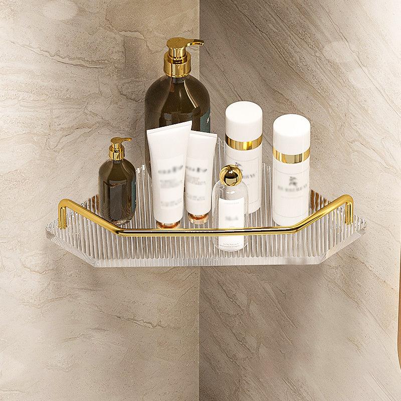 Acrylic Bathroom Triangle Shelf Wall Mounted Corner Storage Rack