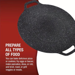 Cast Iron Roti Tawa Double Handled Crepe Pan For Dosa Tortillas Nonstick