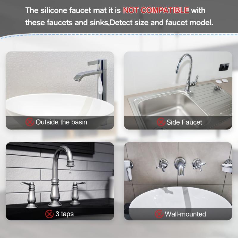 Silicone Kitchen Sink Splash Guard for Faucet, Sink Splash Guard Behind Faucet